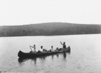 Boys canoeing on Sunset Lake, Williamsville, Vt.