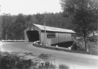 Covered bridge by depot in Williamsville, Vt.