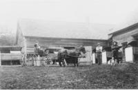 The Seeley Place, with residences, dogs, and horse cart out in front, South Newfane, Vt'