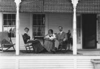 Minister's Family on Porch, Jamaica, Vt.