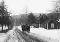 Mrs. Willard taking people in a sleigh to church, South Newfane, Vt.