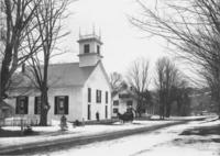 Mrs. Willard delivering people in a sleigh to church, South Newfane, Vt.