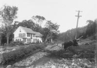 Flood damage at Rev. R.H.Claxon house and on road, South Newfane, Vt.