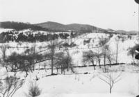 Winter scene with with fields and house, Williamsville, Vt.