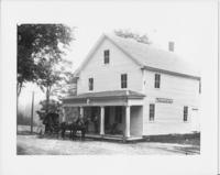 Sherman's Store with men on porch and in horse buggy, Willliamsville, Vt.