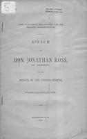 The nation's relations to its island possessions : speech of Hon. Jonathan Ross,             of Vermont, in the Senate of the United States, Tuesday, January 23, 1900.