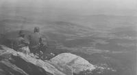 Guardsmen overlooking a Vermont landscape