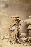 Rural worker with reed garment