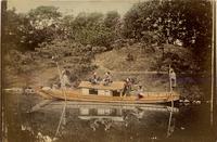 A riverboat with passengers and workers