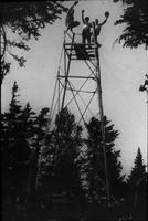 30 foot steel tower on Bolton Mountain