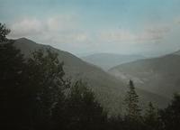 Jay Peak, Belvidere Mountain, and Smugglers' Notch from the road near Mount Mansfield's nose