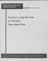 Variations in sap flow rate of individual sugar maple trees