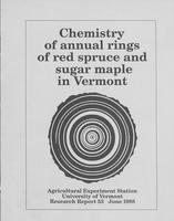 Chemistry of annual rings of red spruce and sugar maple in Vermont