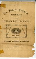 Union exhibition on Friday afternoon, April 28th,                             1865
