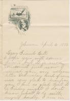 Lucy L[eland?] to Katherine Fletcher, 1886 April 2