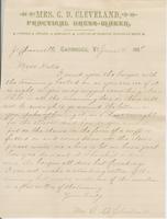 Mrs. G.D. Cleveland to Katherine Fletcher, 1887 June 14 and [Henrietta Fletcher] to Katherine Fletcher