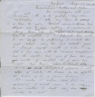 Maria Horner to Andrew and Ruth Fletcher, 1854 August                         20