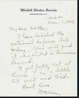 Letter to Mrs. C.G. (Ann) Austin, March 1, 1939