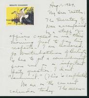 Letter to Mrs. C.G. (Ann) Austin, August 1, 1939