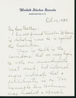 Letter to Mrs. C.G. (Ann) Austin, October 19, 1939