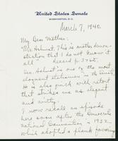 Letter to Mrs. C.G. (Ann) Austin, March 7, 1940