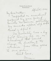 Letter to Mrs. C.G. (Ann) Austin, April 5, 1940