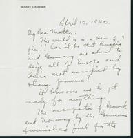 Letter to Mrs. C.G. (Ann) Austin, April 10, 1940
