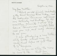 Warren R. Austin letter to Mrs. C.G. (Ann) Austin, September 26, 1940