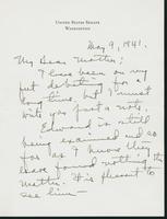 Warren R. Austin letter to Mrs. C.G. (Ann) Austin, May 9, 1941