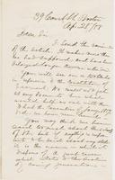 Letter from AUSTIN JACOBS COOLIDGE to GEORGE P. MARSH, dated                             April 28, 1858.