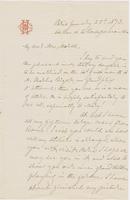 Letter from G. P. A. HEALY to CAROLINE CRANE MARSH, dated                             January 25, 1873.
