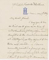Letter from G. P. A. HEALY to GEORGE PERKINS MARSH, dated May                             17, 1869.