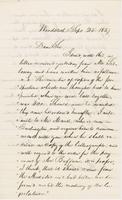 Letter from NORMAN WILLIAMS to GEORGE PERKINS MARSH, dated                             September 25, 1857.