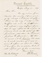 Letter from THOMAS E. POWERS to GEORGE PERKINS MARSH, dated May                             21, 1858.