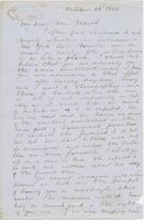 Letter from SPENCER FULLERTON BAIRD to GEORGE PERKINS MARSH,                             dated October 15, 1854.