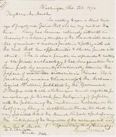 Letter from SPENCER FULLERTON BAIRD to GEORGE PERKINS MARSH,                             dated February 28, 1874.