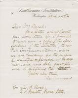Letter from SPENCER FULLERTON BAIRD to GEORGE PERKINS MARSH,                             dated April 1, 1882.