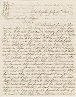 Letter from ALBERT G. PEIRCE to GEORGE PERKINS MARSH, dated July                             27, 1864.