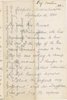 Letter from CHARLES ELIOT NORTON to CAROLINE CRANE MARSH, dated                             September 14, 1881.