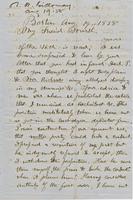 Letter from THOMAS WILLIAM SILLOWAY to GEORGE PERKINS MARSH,                             dated August 19, 1858.
