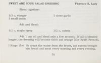 Sweet and sour salad dressing